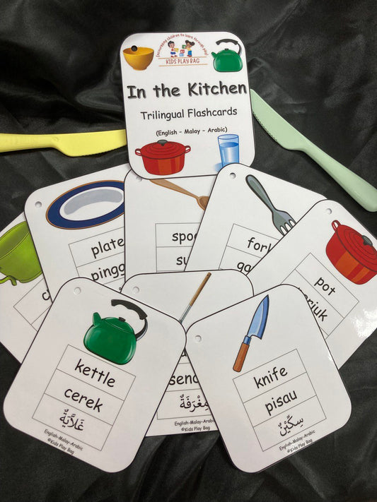 In the Kitchen Trilingual Flashcards