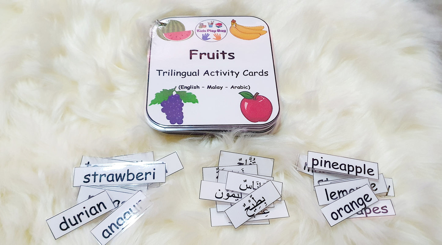 Trilingual Activity Cards - Fruits