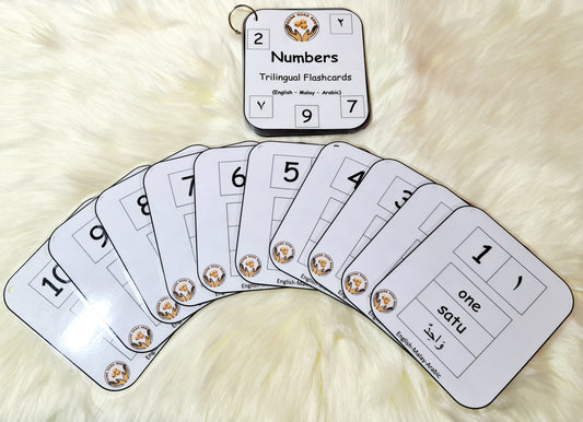 Numbers Trilingual Flashcards